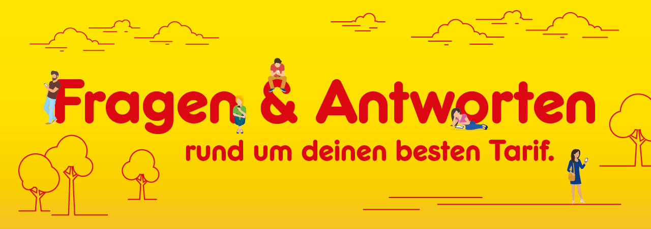 Banner mit dem Text "Fragen & Antworten rund um deinen besten Tarif"