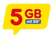 Teaser Tarife 5 GB 5G Netzabdeckung Sprechblase | NettoKOM Tarife